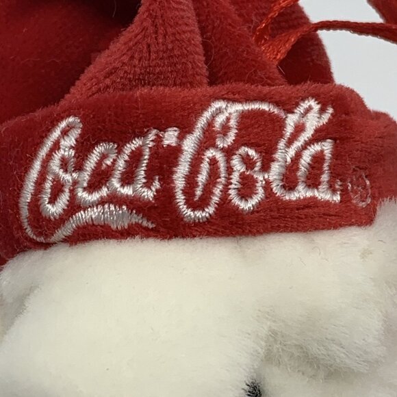 2 Plush Coca-Cola Boyds Bears Mini Polar Bears w/Red Embroidered Christmas Hats - Picture 9 of 12